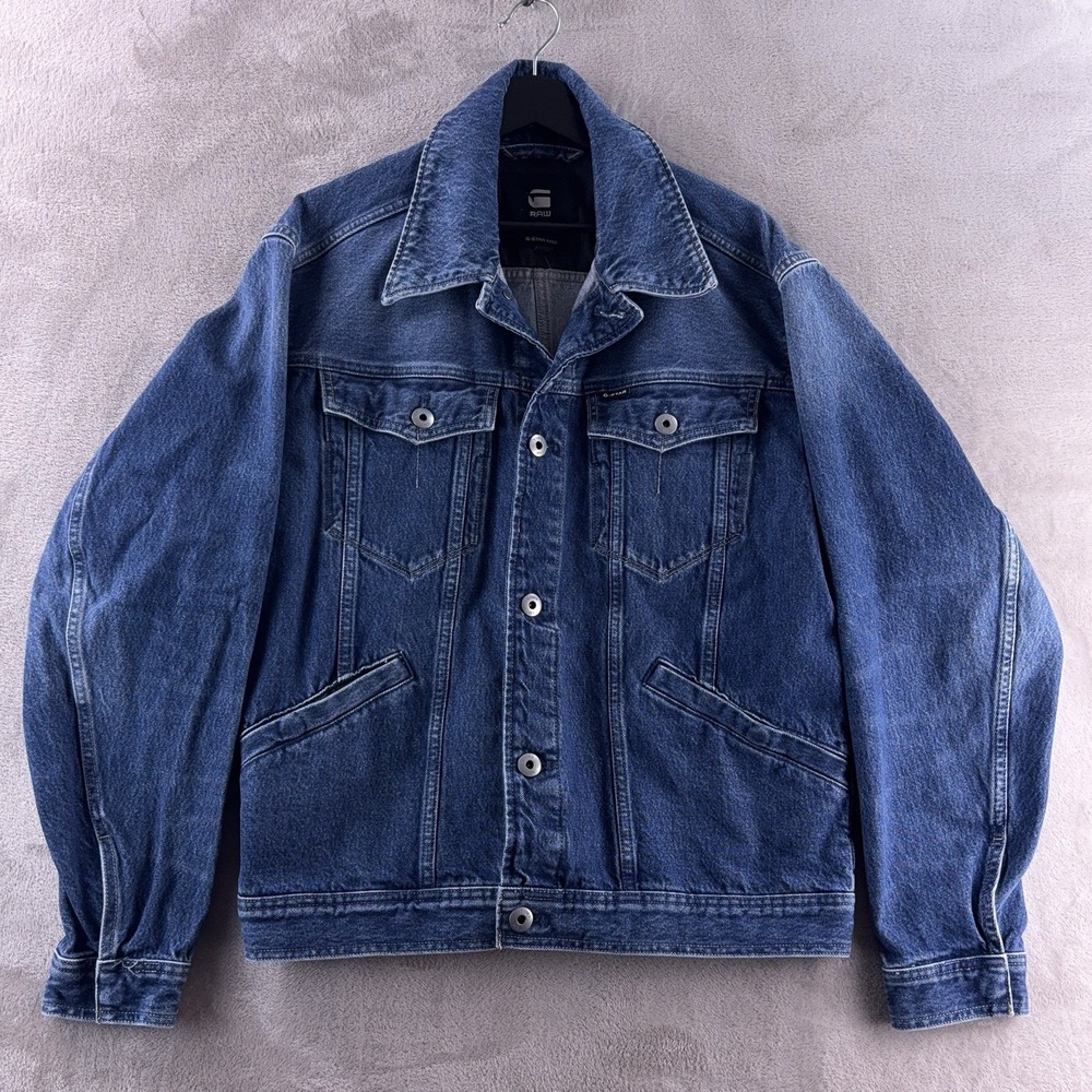 G-Star RAW Flight‎ Combat Denim Jacket Mens Size Medium Blue Wash Military Style